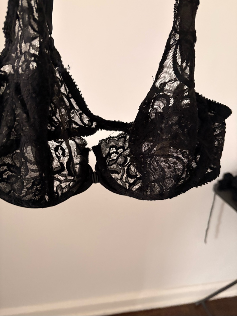 Dior Black Floral Lace Underwire Bra